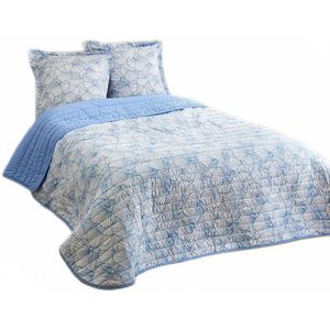 Gewatteerde sprei van microvezel met print