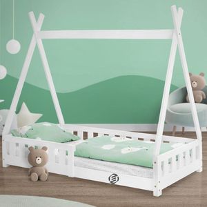 Equivera Grondbed - Peuterbed - Kinderbed - Bedhuisje - Huisbed - Grondbed Peuter - Laag Bed - Vloerbed