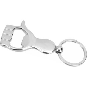 Fako Bijoux® - Sleutelhanger Flesopener - Thumbs Up - Duimpje - Hand - Zilverkleurig