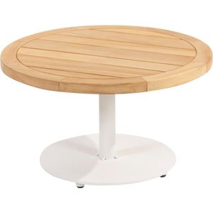 4 Seasons - Volta - Koffietafel - Wit - Teakhout - Ø60 cm