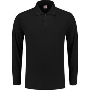 Tricorp Poloshirt lange mouw 100% katoen - Casual - 201008 - Zwart - maat XS