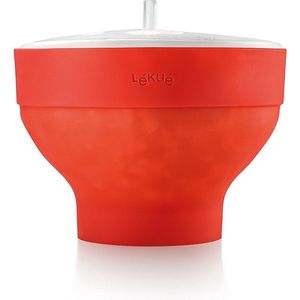 Lékué - Popcornmaker voor magnetron - Opvoubwaar - Rood - 20x14.5cm