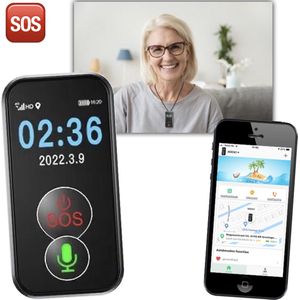 GPSHorlogeKids© - GPS Tracker SAFE SOS - persoonlijk alarm ouderen - valdetectie - SOS alarm knop voor ouderen senioren - real time tracking - medicatie herinnering - alzheimer - dementie - incl. SIM kaart - geen abonnement