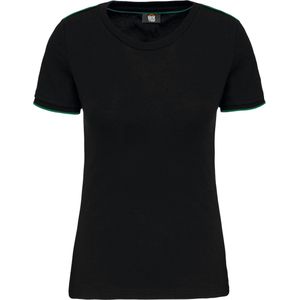 WK. Designed To Work Dames-t-shirt Day To Day korte mouwen WK3021 - Black / Kelly Green - 3XL