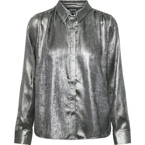 Pieces Blouse Pcnisana Ls Shirt Bc Fc 17152227 Silver Dames Maat - L