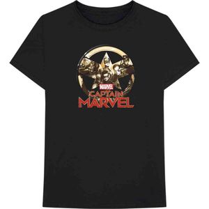 Marvel Captain Marvel Heren Tshirt -S- Star Logo Zwart