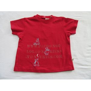 noukie's , jongens , t-shirt korte mouw , rood , paco - lola- nouky , 2jaar 92