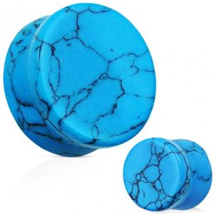 Turquoise Semi Precious Stone Solid Saddle Fit Plug - 14 mm