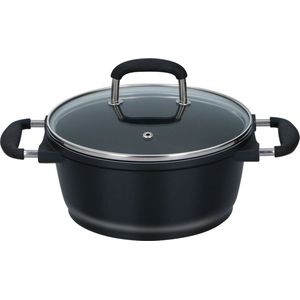 alpina Kookpan - Ø20cm - 2,2 L - Alle Warmtebronnen - Met Deksel - Zwart