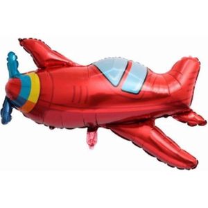 Vliegtuig ballon - XXL - 80x96cm - Folie ballon - Helium - Leeg - Lucht - Ballonnen - Stoer - Vliegtuigen - Versiering - Thema feest - Verjaardag - Kinderfeest