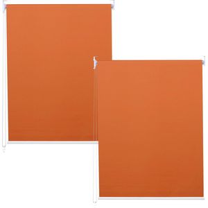 Set van 2 rolgordijnen MCW-D52, raamrolgordijn zij-trekgordijn, 100x160cm ondoorzichtige zonwering ~ oranje