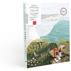 Le Petite Epicerie Painting by Number Kit ""PICNIC IN ÉTRETAT"" 329g H33xW25.5xL3.5cm genummerde schilderijenset | Creatieve | Hobbyset | kinderen en volwassenen