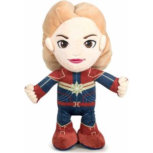 Captain Marvel – Marvel Avengers Pluche Knuffel 34 cm {Superheld Plush Toy | Marvel DC Comics | Speelgoed Knuffelpop voor kinderen jongens meisjes | Thor, Wonder Woman, Hulk, Thanos, Spiderman, Iron Man, Captain America, Black Panther}