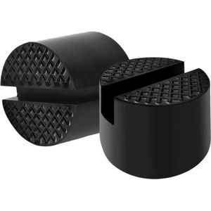 2 stuks Universele Rubberen Pads voor Autokrik en Hefbruggen - 48mm diameter - Tot 3 ton - Zwart