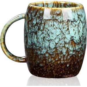 Grote keramische koffiemok met handvat - 500ml - Cappuccinokoppen - Saladeschaal met porselein