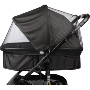 Zonwering klamboe 2-in-1 klamboe voor kinderwagens Insectenbescherming Scheurvaste zonwering, universeel klamboe voor kinderwagens en buggy's (met tas - zwart)