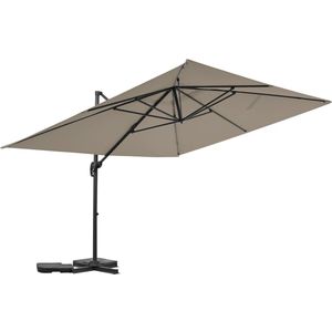 Parasol vrijhangend tuin zweefparasol aluminium ""Sky 4"" - 3 x 4 m - Taupe - grijs bruin