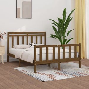 VidaXL Bedframe Grenenhout Honingbruin 150x200 cm - King Size