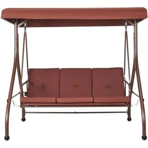 Stemily 2-in-1 Schommelbank - Ligbed - 3-zits - Waterdicht - Verstelbare Luifel - tot 340 KG - 185 cm x 117 cm x 177 cm