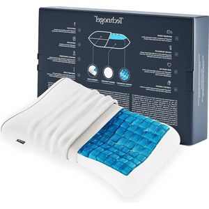 Anatomische Curve Orthopedisch Neksteun-Hoofdkussen Antibacterieel HWS-Gelkussen voor Rug- en Zijslapers - Incl. Kussensloop - 66 x 40 x 07 cm hoofdkussen nekklachten