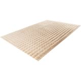 Lalee Harmony - 3d Vloerkleed - Tapijt – Karpet - Hoogpolig - Superzacht - Fluffy - Shiny- 3d blokjes- rabbit 200x290 cm beige