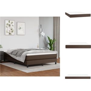 vidaXL Pocketveringmatras - Kunstleer - Pocketveren en schuim - Middelharde ondersteuning - 140x190x20 cm - Matras