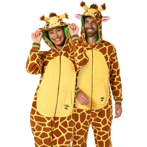 OppoSuits Giraffe Onesie - Giraffe Fleece Jumpsuit - Carnavalskleding - Dieren Verkleedpak Voor Dames & Heren - Beige - M