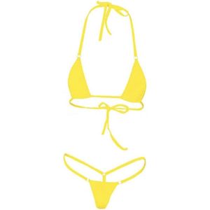 Jumada's - ""Geel Halter Top - Micro Bikini - G-String