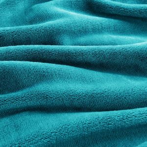 Knuffeldeken, pluizige deken, fleece-deken, bankdeken, turquoise, 220 x 240 cm, woondeken, zomer, bankdeken, zacht, XXL, grote deken, bank, licht