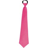 Funny Fashion Carnaval verkleed accessoires stropdas - roze - polyester - heren/dames