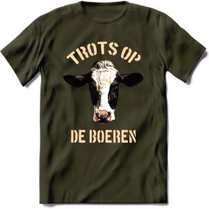 T-Shirt|Trots op de boeren / Boerenprotest / Steun de boer|Heren / Dames Kleding shirt Koe|Kleur Groen|Maat L