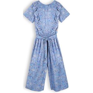 NONO Gebloemde Jumpsuit Sasia van Gerecycled Polyester Lichtblauw