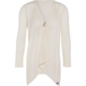 Knit Factory April Gebreid Vest - Cardigan dames - Luchtig wit zomervest - Damesvest gemaakt van 50% katoen en 50% acryl - Ecru - 36/38