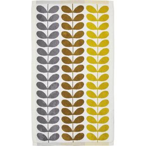 Orla Kiely Trio Stem Dune douche-bad handdoek - 70x125 cm - okergeel - jacquard handdoek