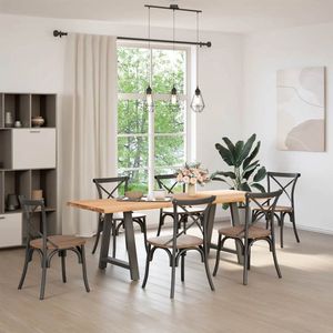 vidaXL Eettafel - Rechthoekig - Massief Eikenhout - 220x80x74 cm Eettafel - Houten Eettafel - Eikentafel - Salontafel - Diningtable