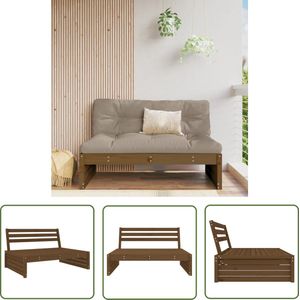 The Living Store Tuinmiddenbank 120x80 cm massief grenenhout honingbruin - Tuinbank - Grenenhouten Bank - Lounge Set - Tuinset - Outdoor Furniture