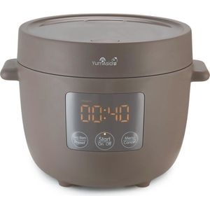 Mini Rijstkoker met Keramische Kom - 5 Kookfuncties en Digitaal Display