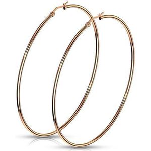 Oorbellen rose gold plated ringen 75mm