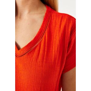 GARCIA Dames T-shirt Oranje - Maat XL