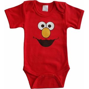 Rode romper met rood monstertje - maat 68  - babyshower, zwanger, cadeautje, kraamcadeau, grappig, geschenk, baby, tekst, bodieke