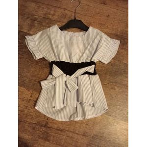 New Collection - Kleedje met streepjes - blauw/wit - maat 24 maand