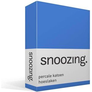 Snoozing - Hoeslaken  - Tweepersoons - 140x200 cm - Percale katoen - Meermin