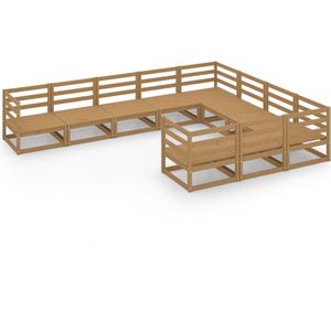 vidaXL 10-delige Loungeset massief grenenhout - Loungeset - Loungesets - Tuinsets - Tuinsets