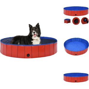 vidaXL Hondenzwembad - Verfrissend - Huisdierenzwembad - Afmetingen- 160 x 30 cm - Kleur- Rood - Materiaal- PVC - Speelgoed voor dieren
