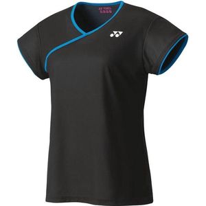 Yonex Tennisshirt Tourn Dames Polyester Zwart/blauw Maat S