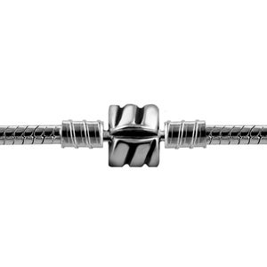 Quiges - Slangenketting 3 mm met 4.2 schroefdraad systeem voor kralen beads - 44 cm - PN008
