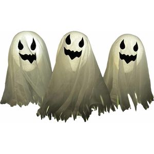 Funny Halloween 3x LED verlichte spoken - voor buiten in de tuin - op batterijen - 160 x 43 cm