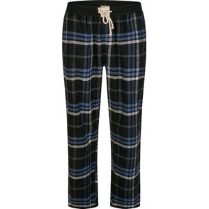 Phil & Co Heren Pyjamabroek Lang Geruit Flanel Zwart - Maat L