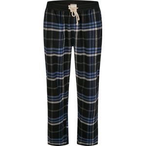 Phil & Co Heren Pyjamabroek Lang Geruit Flanel Zwart - Maat XL