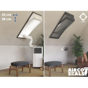 Raamafdichtingskit Mobiele Airco - Met Hor – 55 x 98 cm Velux CK04 Dakraam | Fakro/Optilight 02 | LuXtra C4A - Airco Slang Afsluiten – Tuimelvenster - Dakraam Afdichting